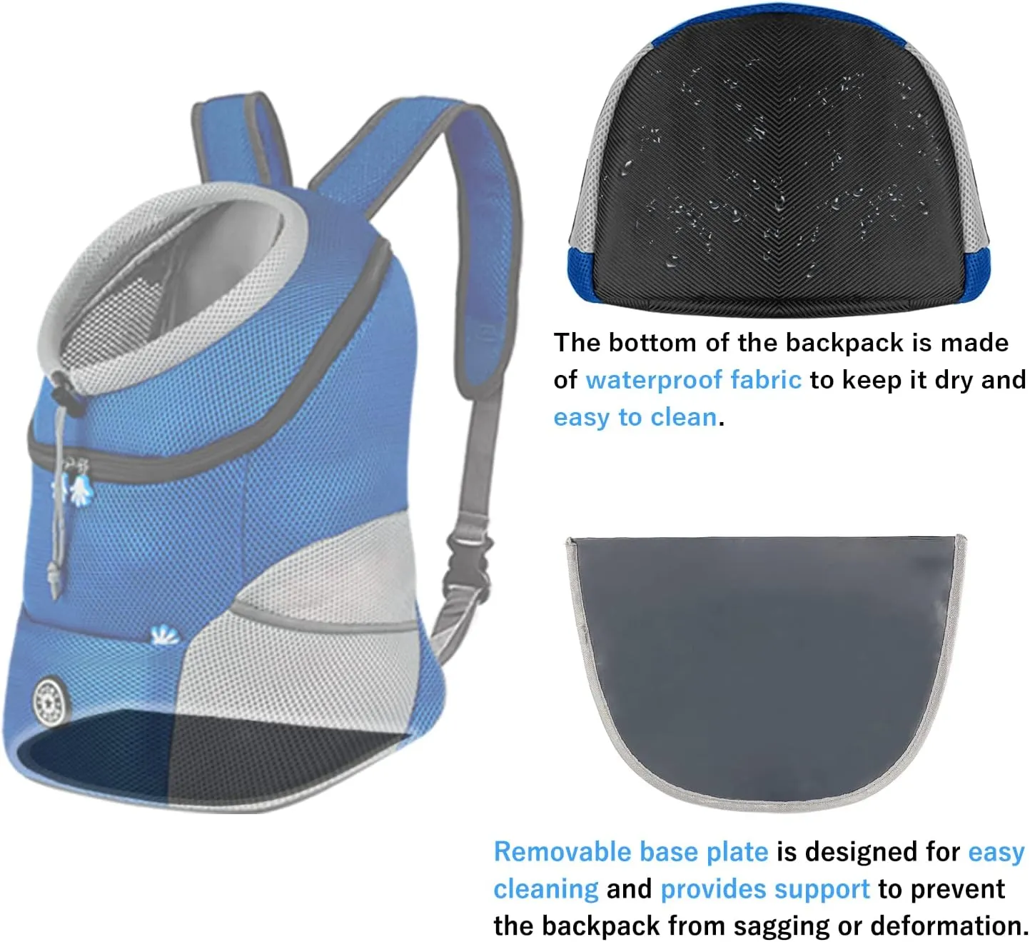Dog Backpack Carrier Puppy Carrier Front Pack with Comfortable Breathable Padded Back and Shoulders Carrier Backpacks with Head Out Design for Travel Outdoor Small Medium Dogs Cats Rabbits