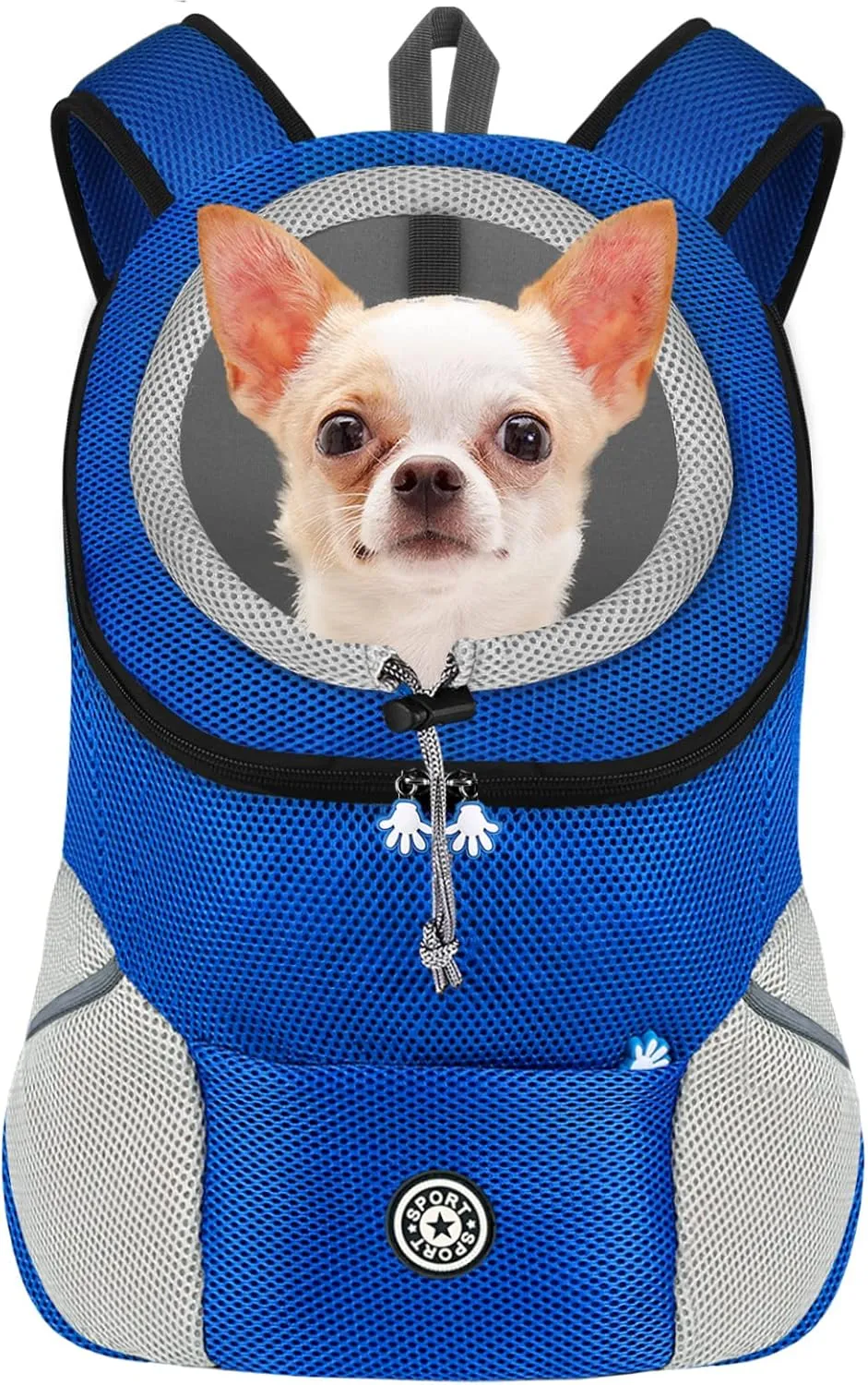 Dog Backpack Carrier Puppy Carrier Front Pack with Comfortable Breathable Padded Back and Shoulders Carrier Backpacks with Head Out Design for Travel Outdoor Small Medium Dogs Cats Rabbits