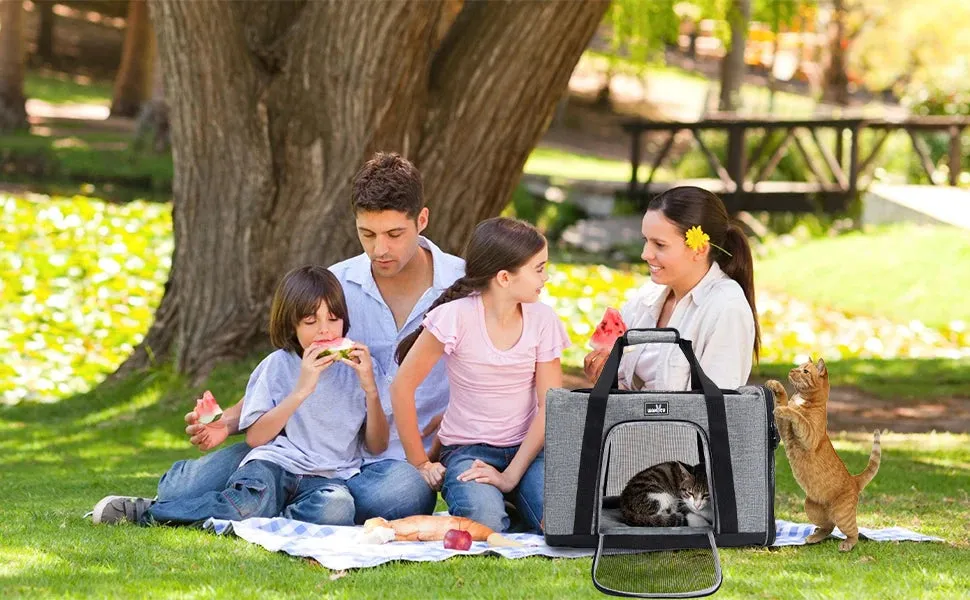 Dog Cat Carrier Bag Soft Side Travel Carriers TSA Airline Approved Transport Medium Size Pet Moving Backpack Bag Accessories