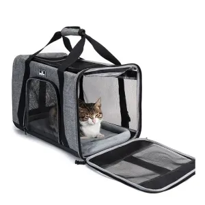 Dog Cat Carrier Bag Soft Side Travel Carriers TSA Airline Approved Transport Medium Size Pet Moving Backpack Bag Accessories