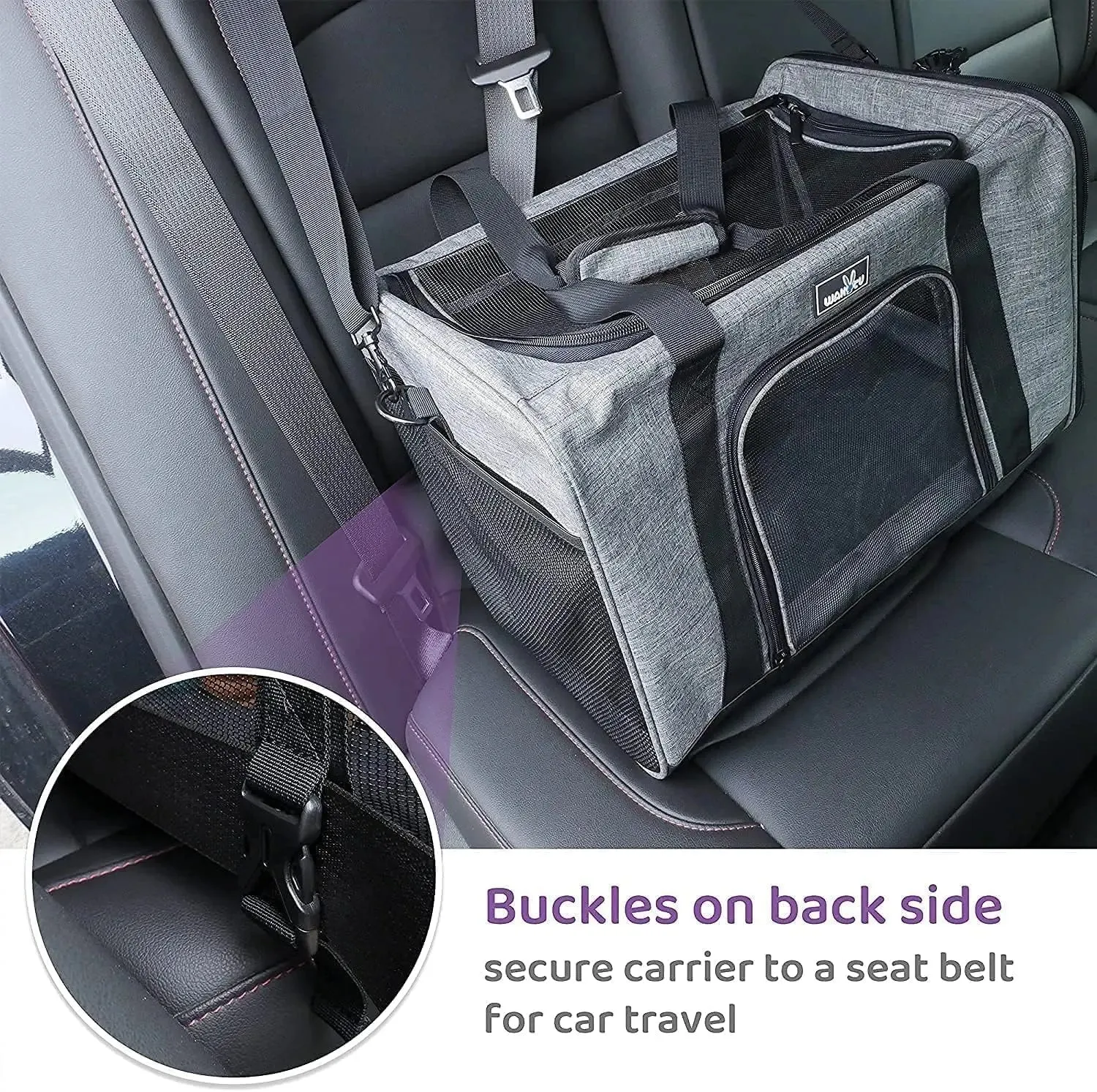 Dog Cat Carrier Bag Soft Side Travel Carriers TSA Airline Approved Transport Medium Size Pet Moving Backpack Bag Accessories