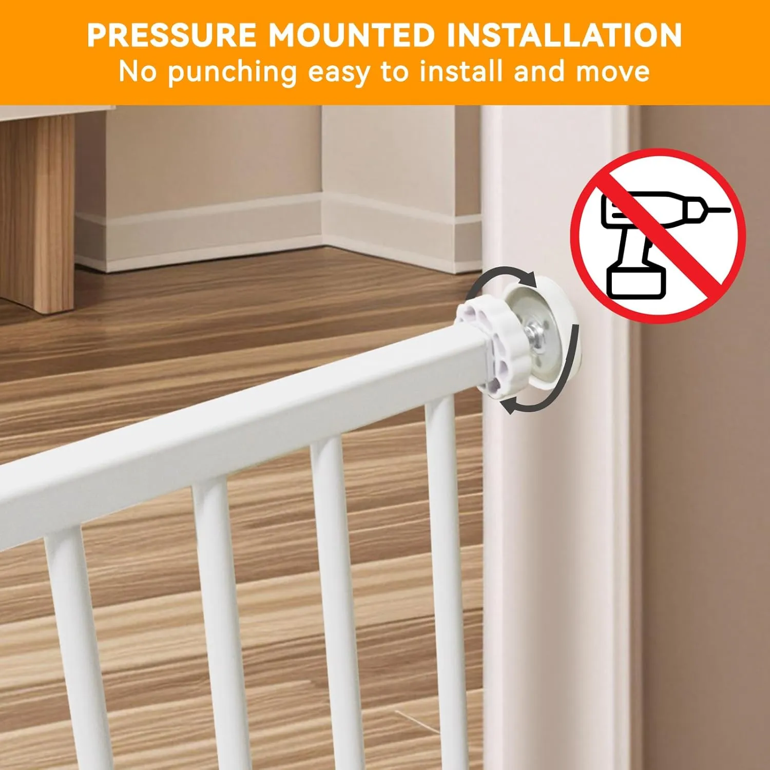 Dog Gate, SHYUJAJIE Adjustable Extra Wide Short Dog Gate,Small Pet Gate with 4 Extension Kits, Pressure Mounted for Doorways & Stairs (White, 18-48" W*10" H)