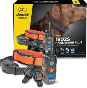 Dogtra 1902S HANDSFREE Plus 2-Dog Remote Dog Training E-Collar with Expandable HANDSFREE Square for Discreet Control Ergonomic Rechargeable 3/4-Mile Range Waterproof High-Output