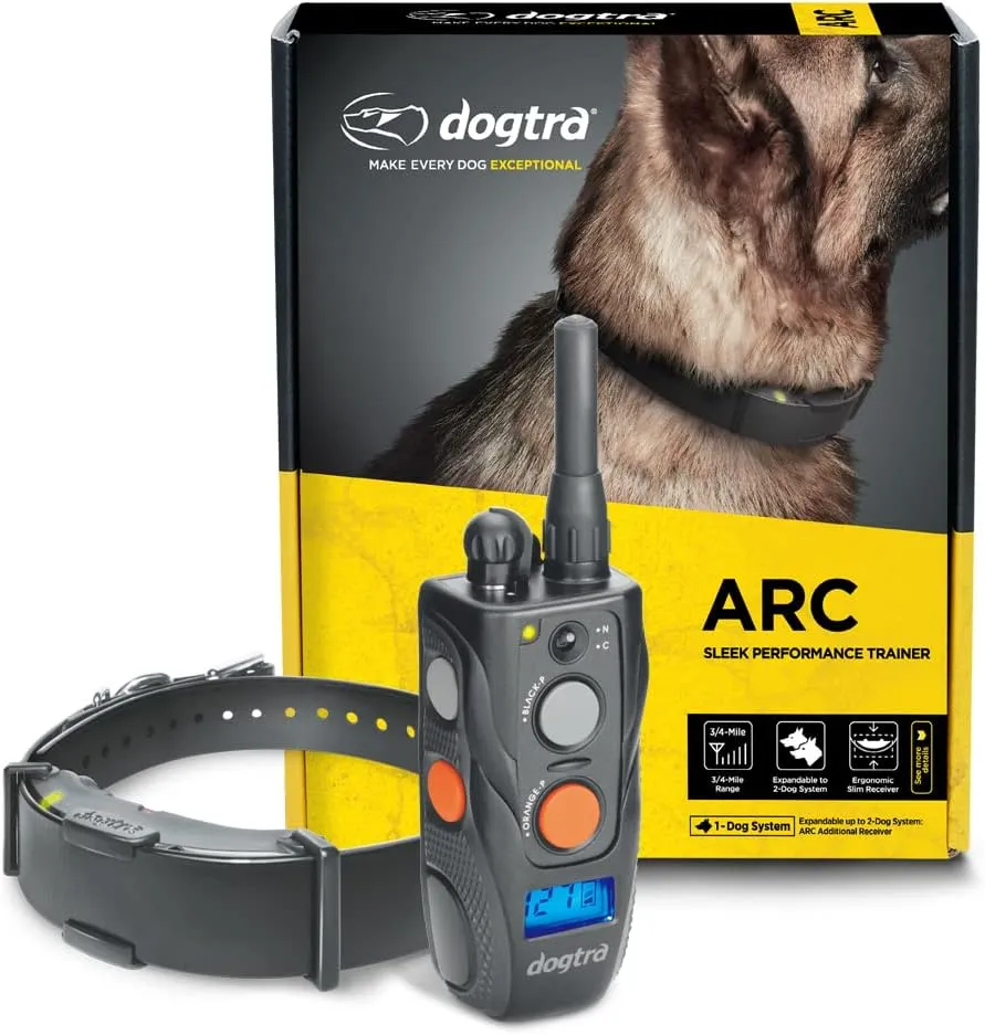 Dogtra ARC Slim Ergonomic 3/4-Mile Remote Dog Training E-Collar with 127-Level Precise Control via LCD Screen