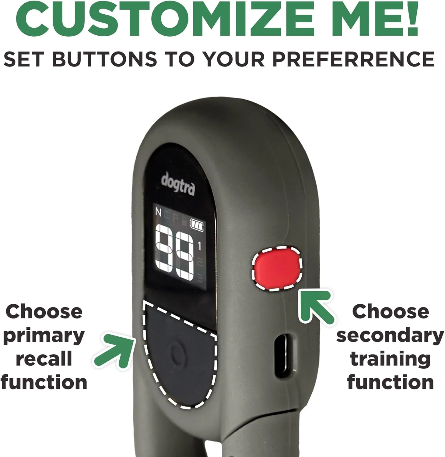 Dogtra CUE Gen 2 Grey – Customizable E-Collar for Dogs Training Collar with Remote – Easy, Safe, Beginner-Friendly Design – 99 Levels, Vibration, Boost, Waterproof, Rechargeable, 400-Yard Range