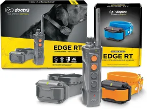 Dogtra e-Collar 2-Dog Edge RT Remote Dog Training eCollar System with Edge RT Additional Receiver Orange, Long Range, 3 Dog Expandable, with Combination Boost Control for Professionals