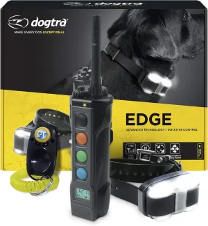 Dogtra Edge Electronic Dog Training Collar with Remote for Large and Medium Dogs 35  lbs - Up to 1-Mile Range, Vibration, 127 Stimulation Levels, Waterproof, 4 Dogs Expandable, Location Light