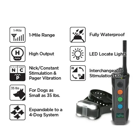 Dogtra EDGE IPX9K Waterproof 1-Mile 4-Dog Expandable E-Collar w/ LED Receiver