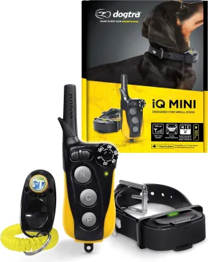 Dogtra IQ Mini Small Dog Remote Training System - 400 Yard Range Collar, Rechargeable Remote Trainer, Waterproof, Static, Vibration Pager Training with PetsTEK Dog Training Clicker