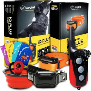 Dogtra IQ Plus Dog Training Collar - Bark Collar for Large Dog, Dog Shock Collar, 400 Yard Range, Waterproof, Rechargeable, Static, Vibration, 2-Dogs Remote Training System