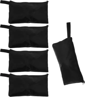DOITOOL 5Pcs Zipper Bag Utility Bag Canvas Tool Pouch Bank Deposit Bag Tool Organization Storage Bag Pouch, 9.4 X 5.3inch (Black)