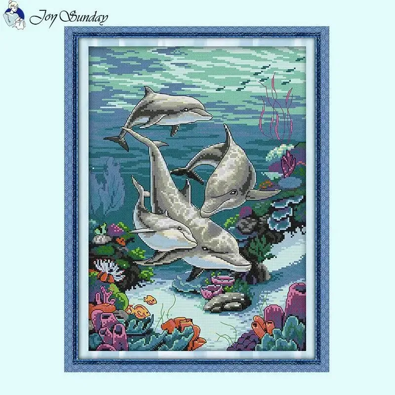 Dolphin Marine Animal Patterns - Cross Stitch Kits