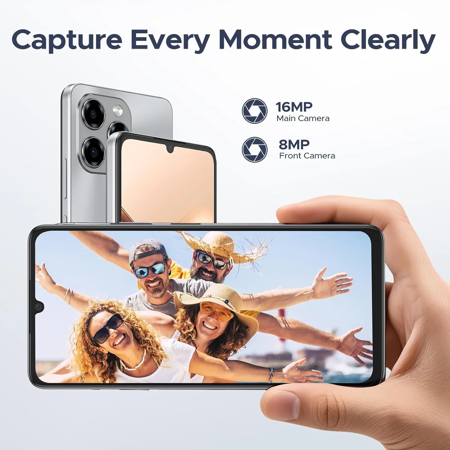 DOOGEE Note 58 Unlocked Cell Phone,Android 15 Smartphone with 32GB 128GB/2TB TF Expand,6250mAh Battery, 6.75"HD  90Hz Cellphone,4G Dual SIM Mobile Smart Phones, Widevine L1/NFC/OTG/Face Unlock,Natural