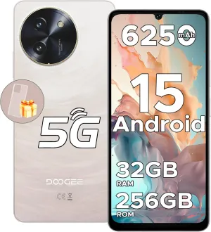 DOOGEE Note 59 Pro Unlocked Cell Phone 5G Android 15,32GB 256GB/TF 2TB Android Phone,6250mAh Battery,6.75"HD 120Hz Cellphone,16MP 8MP,5G Dual SIM Smartphone,Widevine L1/NFC/Face Unlock/Fingerprint/OTG