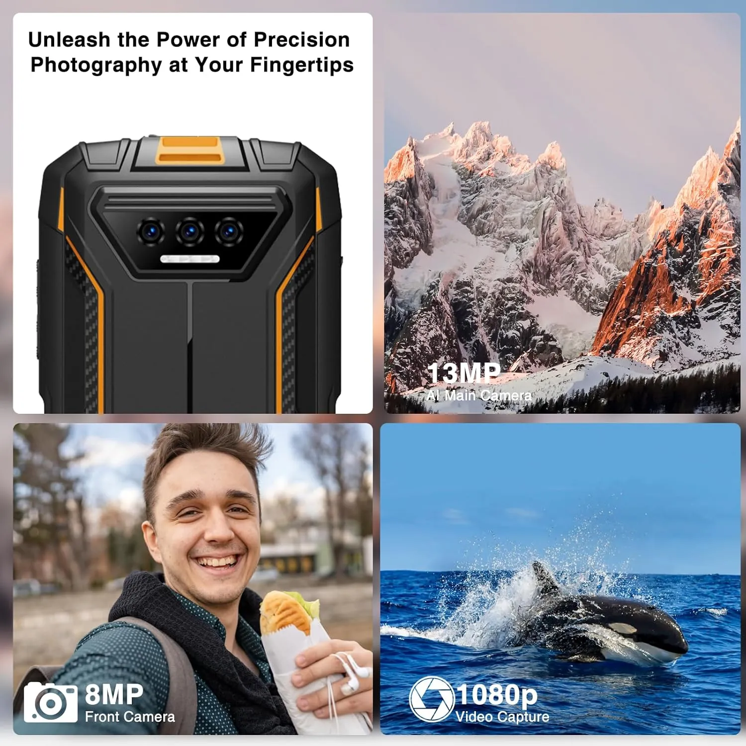 DOOGEE S41 Plus Rugged Smartphone 2024,6300mAh Battery,8GB 128GB/TF 1TB,Android 14 Smartphone,Octa Core,IP68 Waterproof Phone,13MP AI Main Camera Rugged Phone,5.5" IPS HD  Display,Face Unlock,OTG/NFC