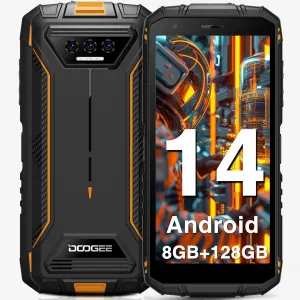 DOOGEE S41 Plus Rugged Smartphone 2024,6300mAh Battery,8GB 128GB/TF 1TB,Android 14 Smartphone,Octa Core,IP68 Waterproof Phone,13MP AI Main Camera Rugged Phone,5.5" IPS HD  Display,Face Unlock,OTG/NFC