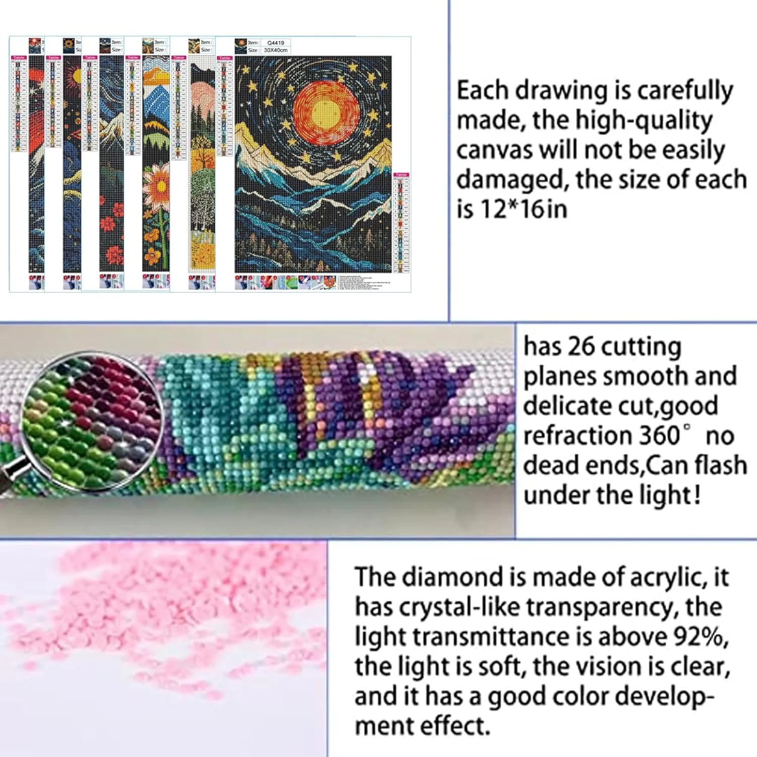 DOTSOPS Diamond Painting Kits Art Adults Painting Kit Crafts DIY 5D Diamond Art Packs Kits Full for Adults Beginner Home Wall Decoration Gift 11.8x15.7 Inches (6 Pack Landscape Abstract)