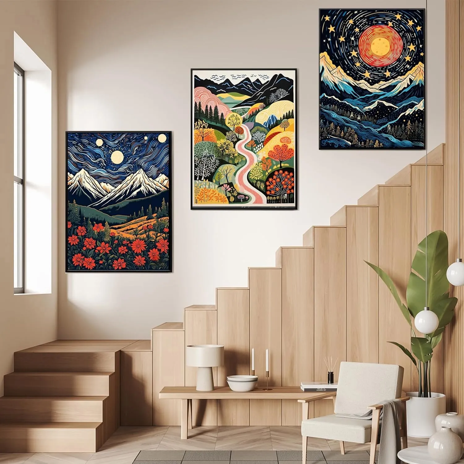 DOTSOPS Diamond Painting Kits Art Adults Painting Kit Crafts DIY 5D Diamond Art Packs Kits Full for Adults Beginner Home Wall Decoration Gift 11.8x15.7 Inches (6 Pack Landscape Abstract)
