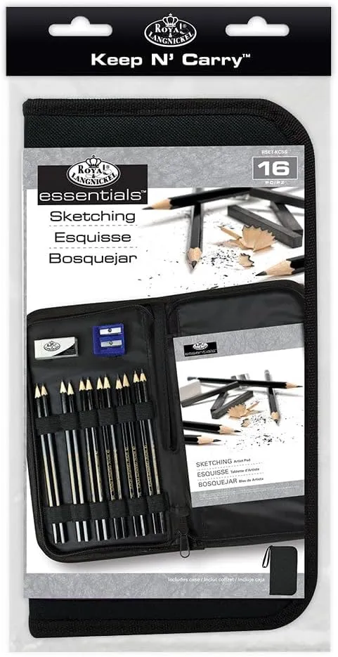 Drawing and Sketching Pencil Set In Zippered Carrying Case