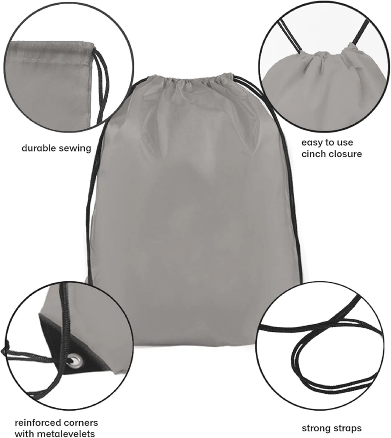 Drawstring Backpack Bulk 30Pcs Draw String Backpack Bags DIY Gym Sports Traveling Yoga Cinch Bag Sackpack Drawstring (grey)