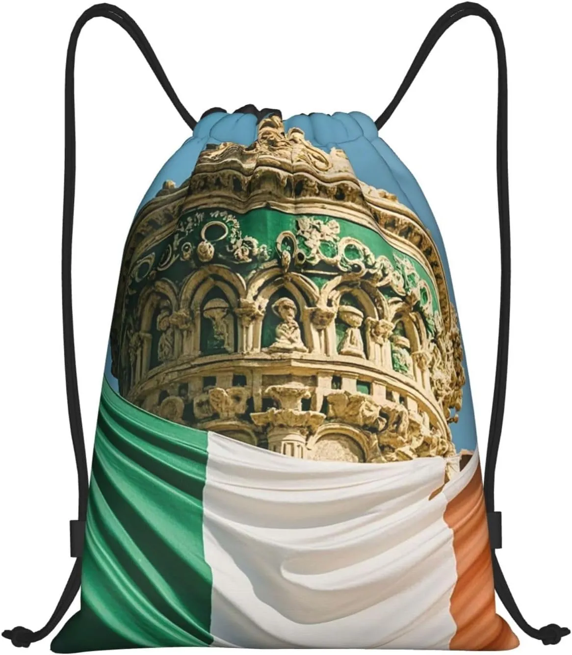 Drawstring Backpack Foldable String Bag Roman Italian Flag Resistant Sackpack Sports Gym Bag for Shopping Yoga