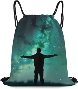Drawstring Backpack Sports Gym Bag Human Silhouette Drawstring Bags for Gym Sports Yoga Travel