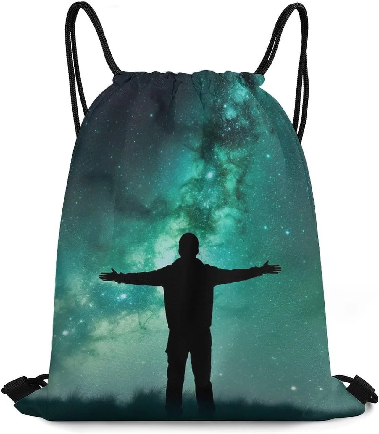 Drawstring Backpack Sports Gym Bag Human Silhouette Drawstring Bags for Gym Sports Yoga Travel