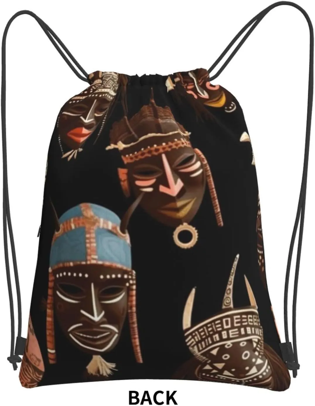 Drawstring Backpack Sports Gym Bags African Ritual Ethnic Tribal Drawstring Bags for Men Women Beach Bag String Bag