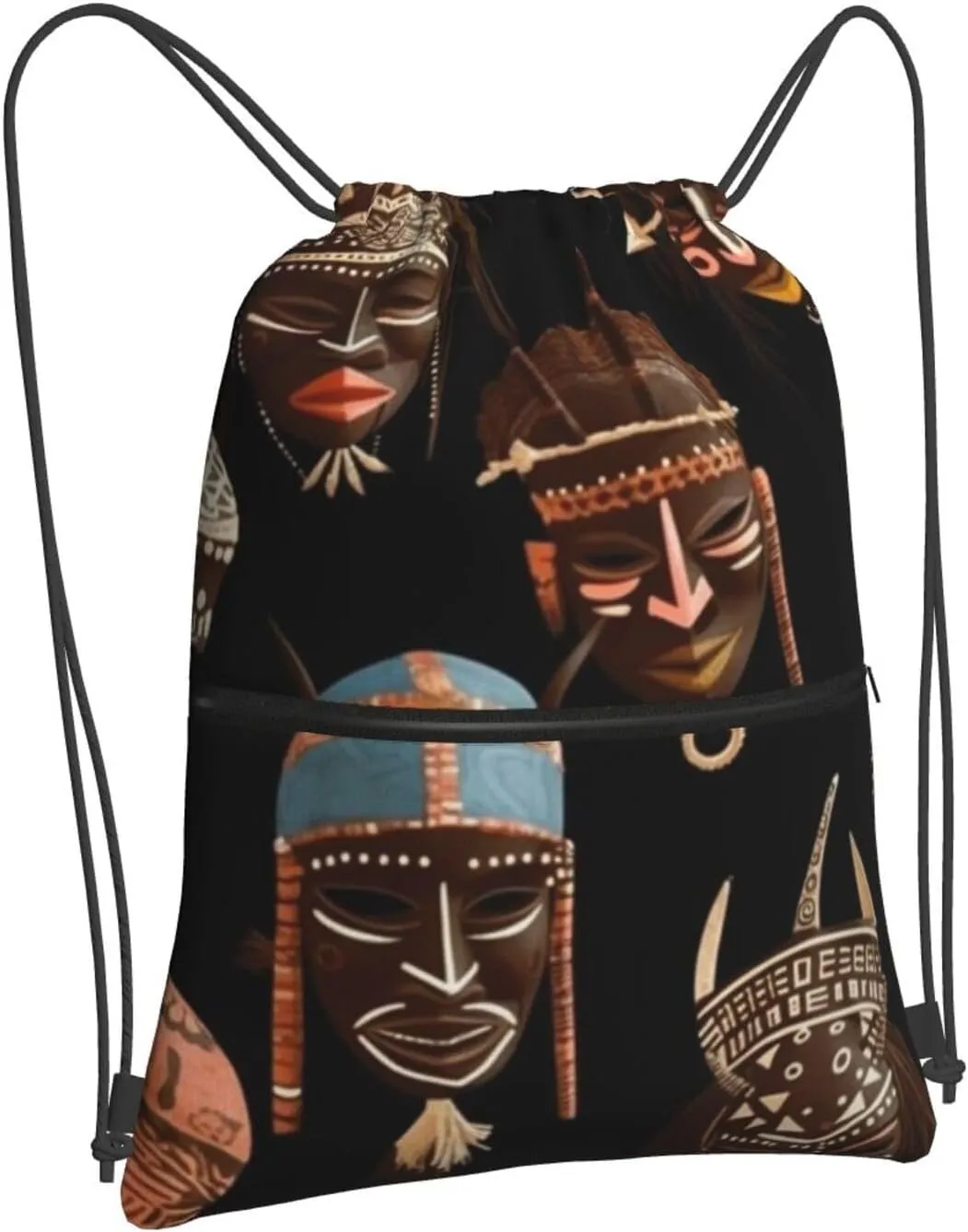 Drawstring Backpack Sports Gym Bags African Ritual Ethnic Tribal Drawstring Bags for Men Women Beach Bag String Bag
