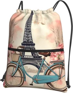 Drawstring Bag Gym Sack Drawstring Backpack Sport Gym Sack Cinch Bag Evening in Vancouver Sport Bags for Travel, Bike and Flower, One Size