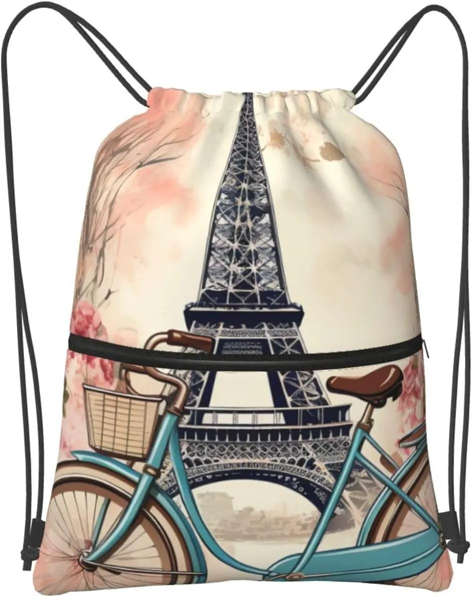 Drawstring Bag Gym Sack Drawstring Backpack Sport Gym Sack Cinch Bag Evening in Vancouver Sport Bags for Travel, Bike and Flower, One Size