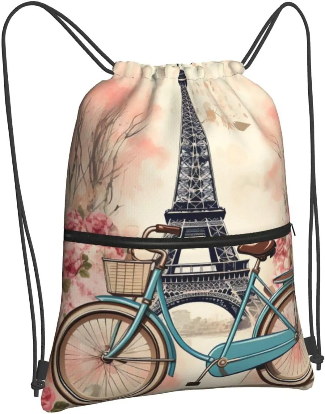 Drawstring Bag Gym Sack Drawstring Backpack Sport Gym Sack Cinch Bag Evening in Vancouver Sport Bags for Travel, Bike and Flower, One Size