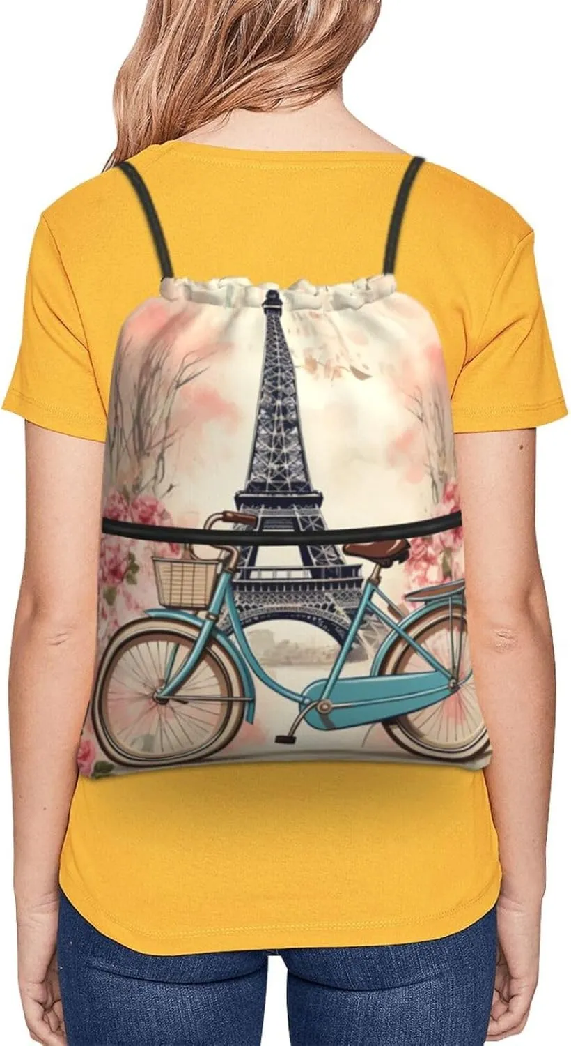 Drawstring Bag Gym Sack Drawstring Backpack Sport Gym Sack Cinch Bag Evening in Vancouver Sport Bags for Travel, Bike and Flower, One Size