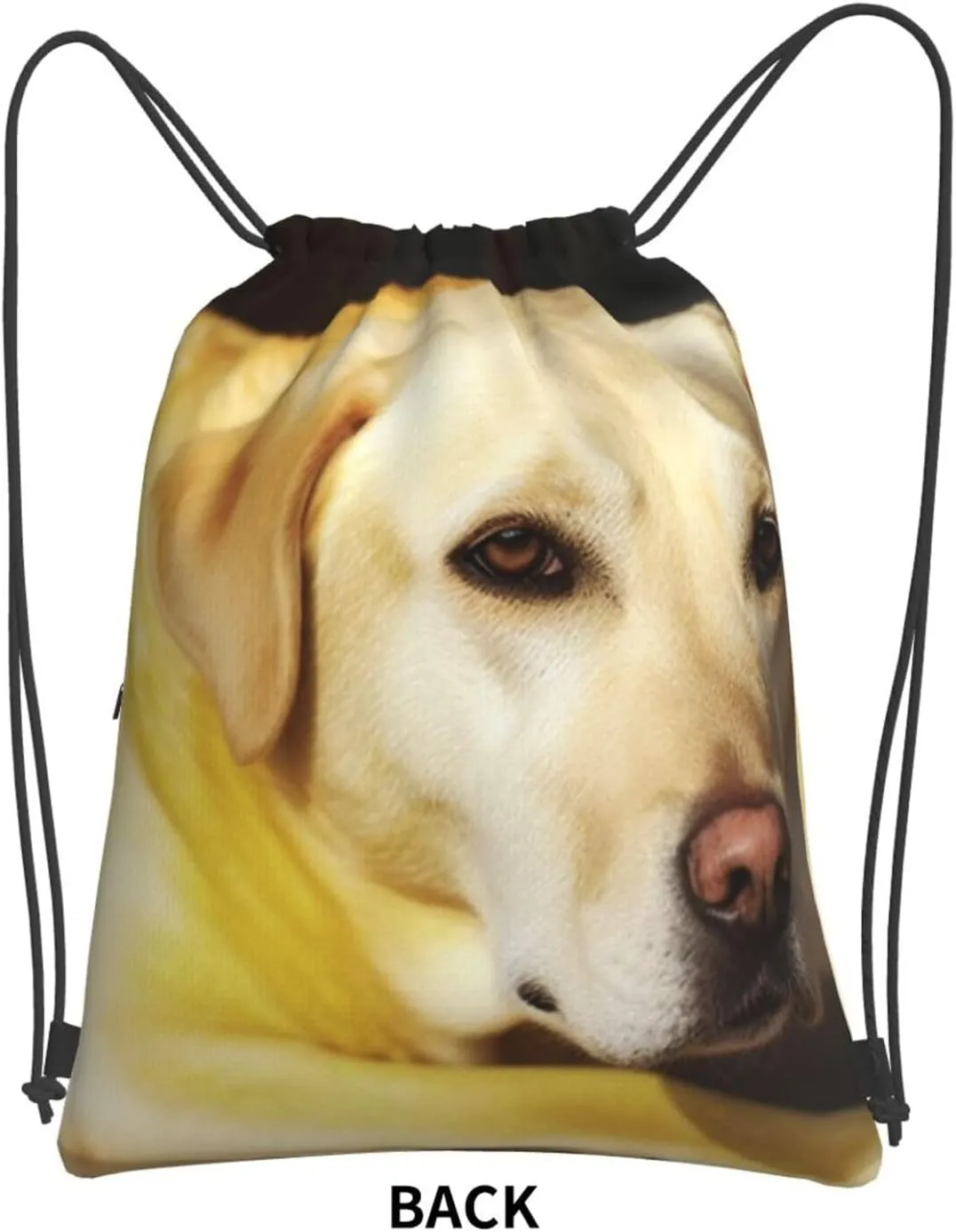 Drawstring Bag Gym Sack Drawstring Backpack Sport Gym Sack Cinch Bag Zebra Print Sport Bags for Travel, Yellow Dog, One Size