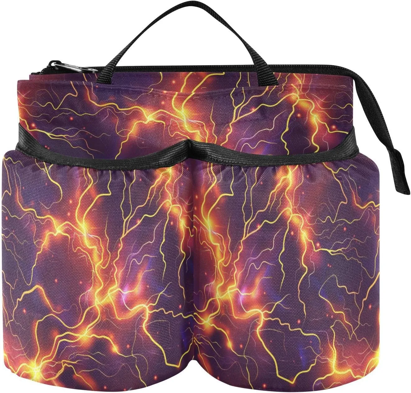 Drink Holder Travel Folding Lightning Bolts Gradient Color Attachment Cup Holder Travel Accessories Gift World Travelers