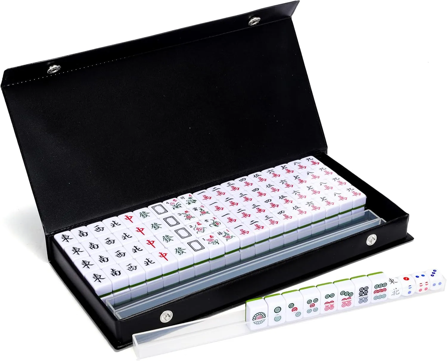 drizzle Pink Travel Mini Mahjong Set 20mm with Instructions - Portable 146 Tiles - for Beginners with 4PCS Racks 2 Pounds - Chinese Mah-Jong Game 麻将