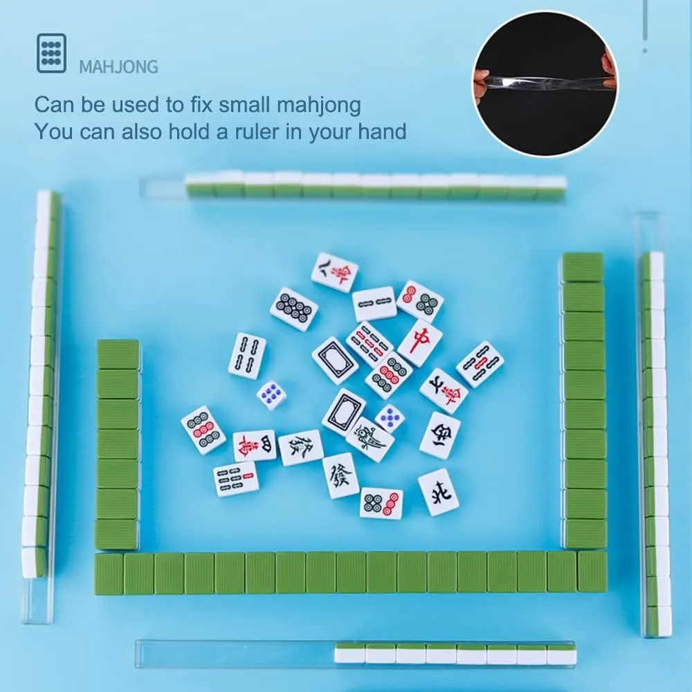 drizzle Pink Travel Mini Mahjong Set 20mm with Instructions - Portable 146 Tiles - for Beginners with 4PCS Racks 2 Pounds - Chinese Mah-Jong Game 麻将