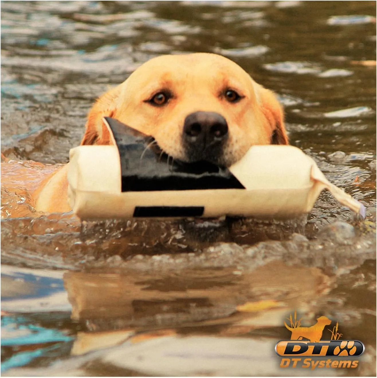 DT Systems Super Pro Series Canvas Winged Dummy, Durable High-Visibility Black & White Floating Hunting Dog Retriever Training Tool with Scent Strip & Rope Handle