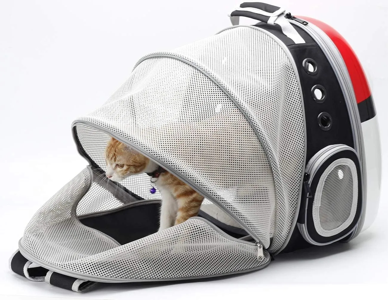 Dual Expandable Cat Backpack Front & Back Extension Pet Backpack Carrier, Fit up to 20 lbs, Bubble Capsule Dog Backpack Travel, Hiking & Outdoor Backpack…