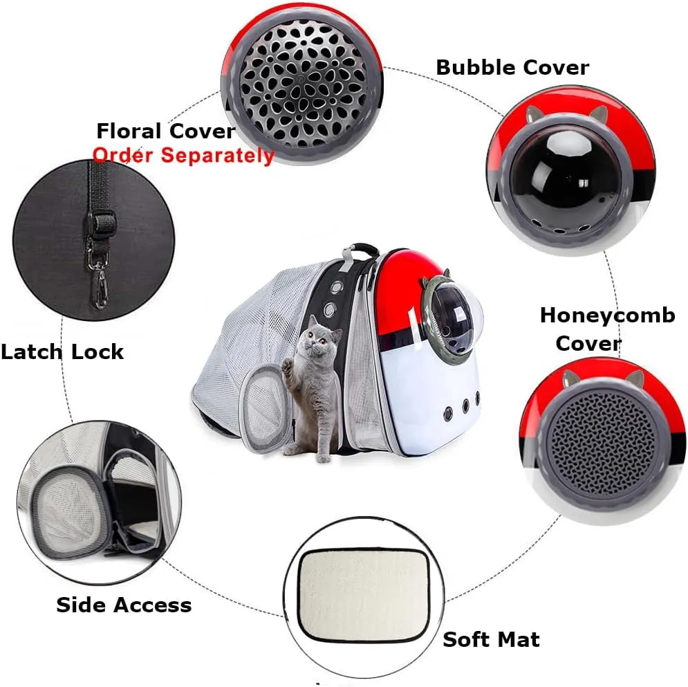 Dual Expandable Cat Backpack Front & Back Extension Pet Backpack Carrier, Fit up to 20 lbs, Bubble Capsule Dog Backpack Travel, Hiking & Outdoor Backpack…