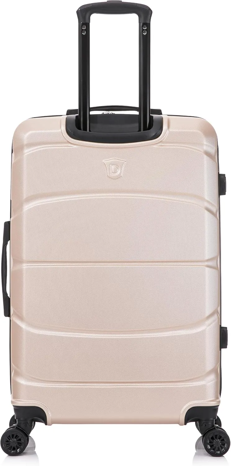 DUKAP SENSE Hardside Luggage with Spinner Wheels | 28 in Durable Lightweight Large Checked Suitcase for Travel | Zipper Clouser Suit Case with Gel Handles and Trolley | Champagne