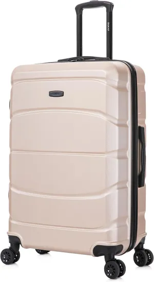 DUKAP SENSE Hardside Luggage with Spinner Wheels | 28 in Durable Lightweight Large Checked Suitcase for Travel | Zipper Clouser Suit Case with Gel Handles and Trolley | Champagne