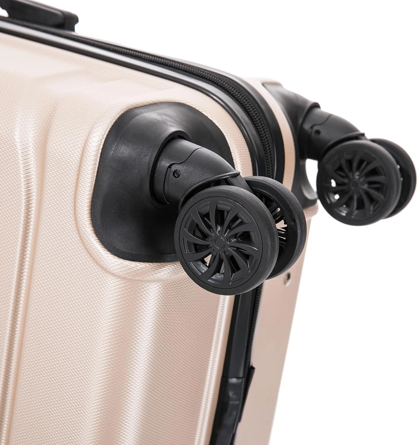DUKAP SENSE Hardside Luggage with Spinner Wheels | 28 in Durable Lightweight Large Checked Suitcase for Travel | Zipper Clouser Suit Case with Gel Handles and Trolley | Champagne