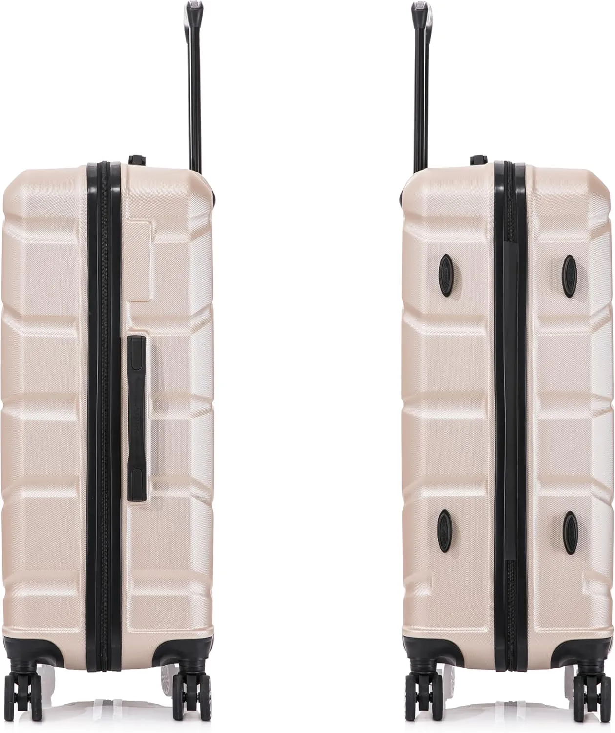 DUKAP SENSE Hardside Luggage with Spinner Wheels | 28 in Durable Lightweight Large Checked Suitcase for Travel | Zipper Clouser Suit Case with Gel Handles and Trolley | Champagne
