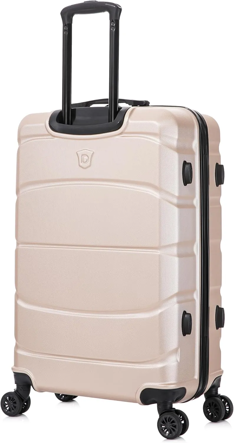 DUKAP SENSE Hardside Luggage with Spinner Wheels | 28 in Durable Lightweight Large Checked Suitcase for Travel | Zipper Clouser Suit Case with Gel Handles and Trolley | Champagne