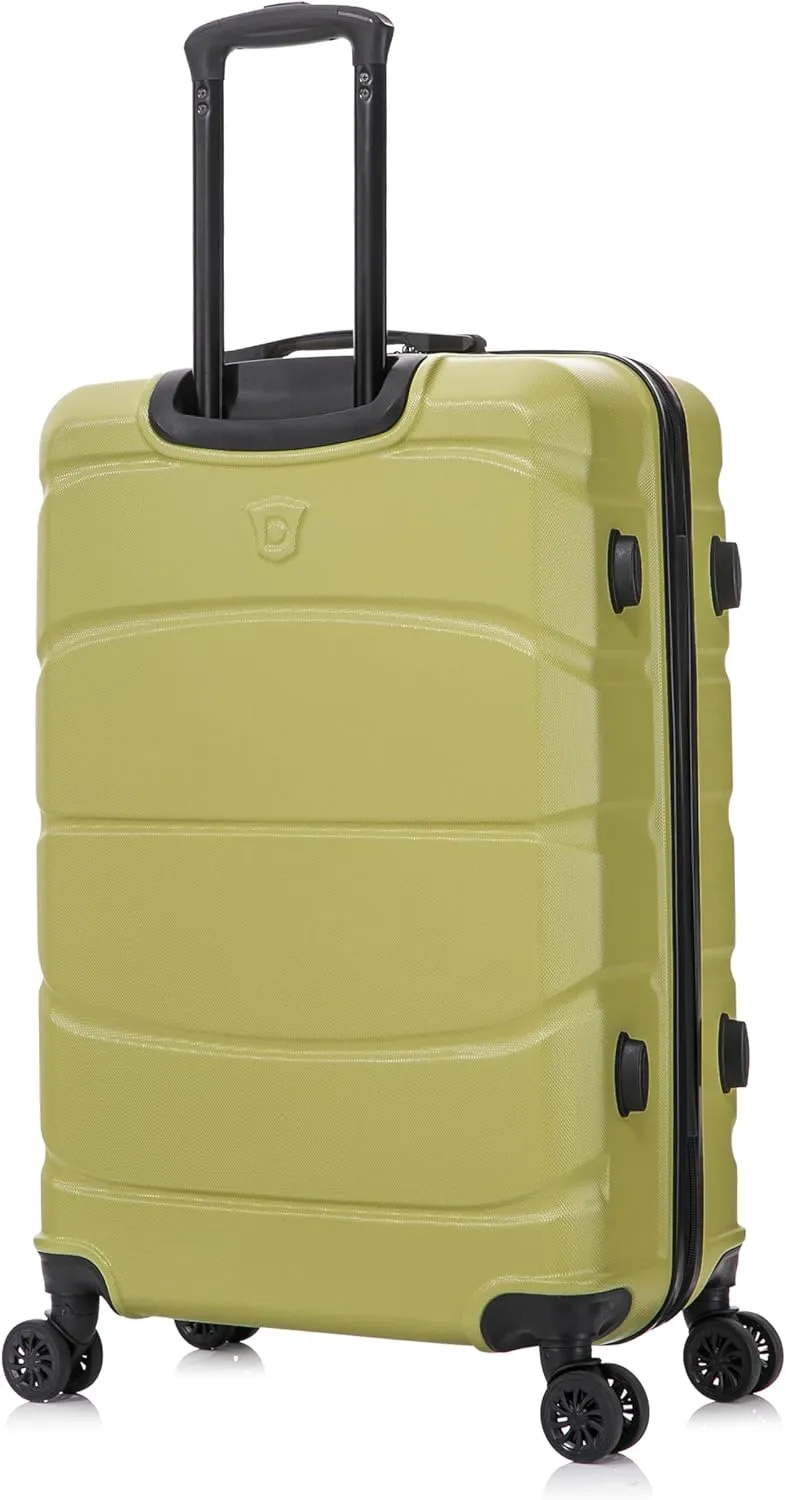 DUKAP SENSE Hardside Luggage with Spinner Wheels | 28 in Durable Lightweight Large Checked Suitcase for Travel | Zipper Clouser Suit Case with Gel Handles and Trolley | Green