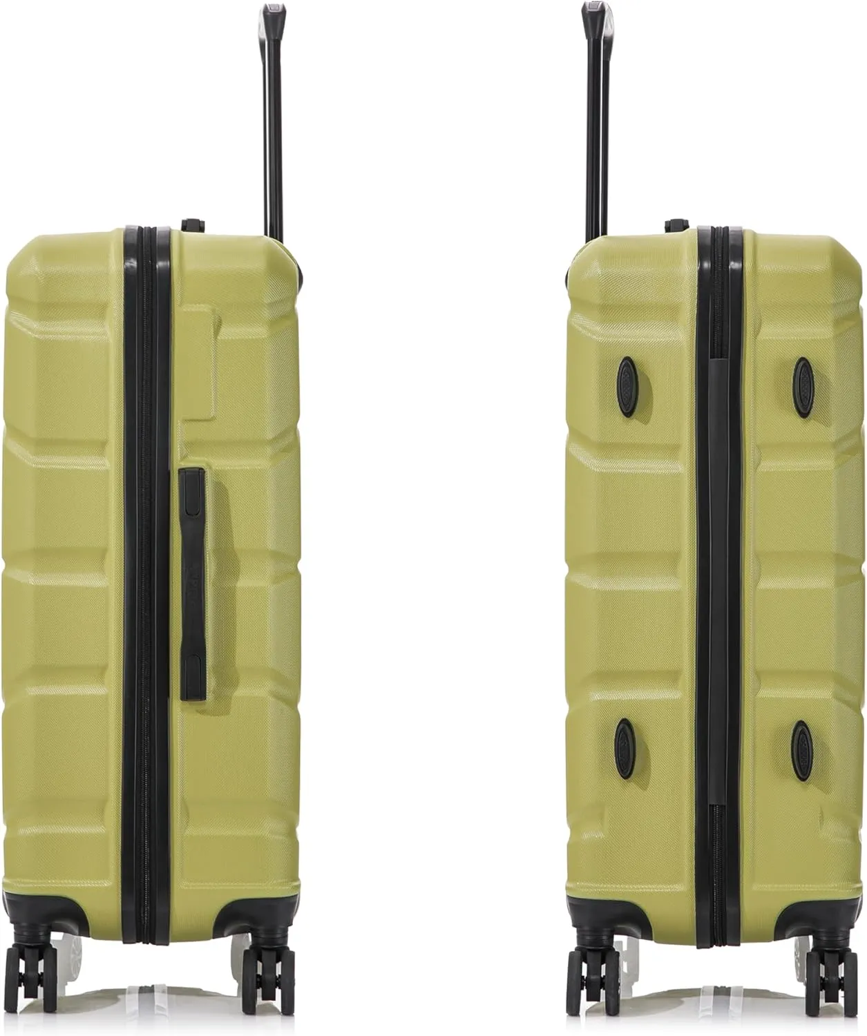 DUKAP SENSE Hardside Luggage with Spinner Wheels | 28 in Durable Lightweight Large Checked Suitcase for Travel | Zipper Clouser Suit Case with Gel Handles and Trolley | Green