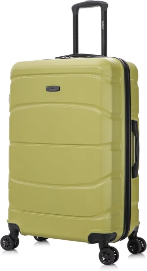 DUKAP SENSE Hardside Luggage with Spinner Wheels | 28 in Durable Lightweight Large Checked Suitcase for Travel | Zipper Clouser Suit Case with Gel Handles and Trolley | Green
