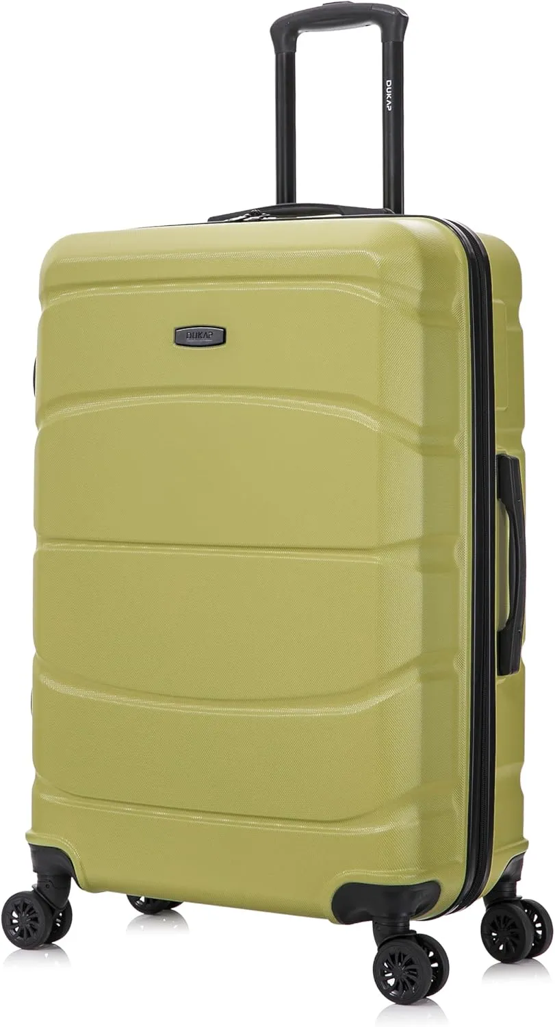 DUKAP SENSE Hardside Luggage with Spinner Wheels | 28 in Durable Lightweight Large Checked Suitcase for Travel | Zipper Clouser Suit Case with Gel Handles and Trolley | Green