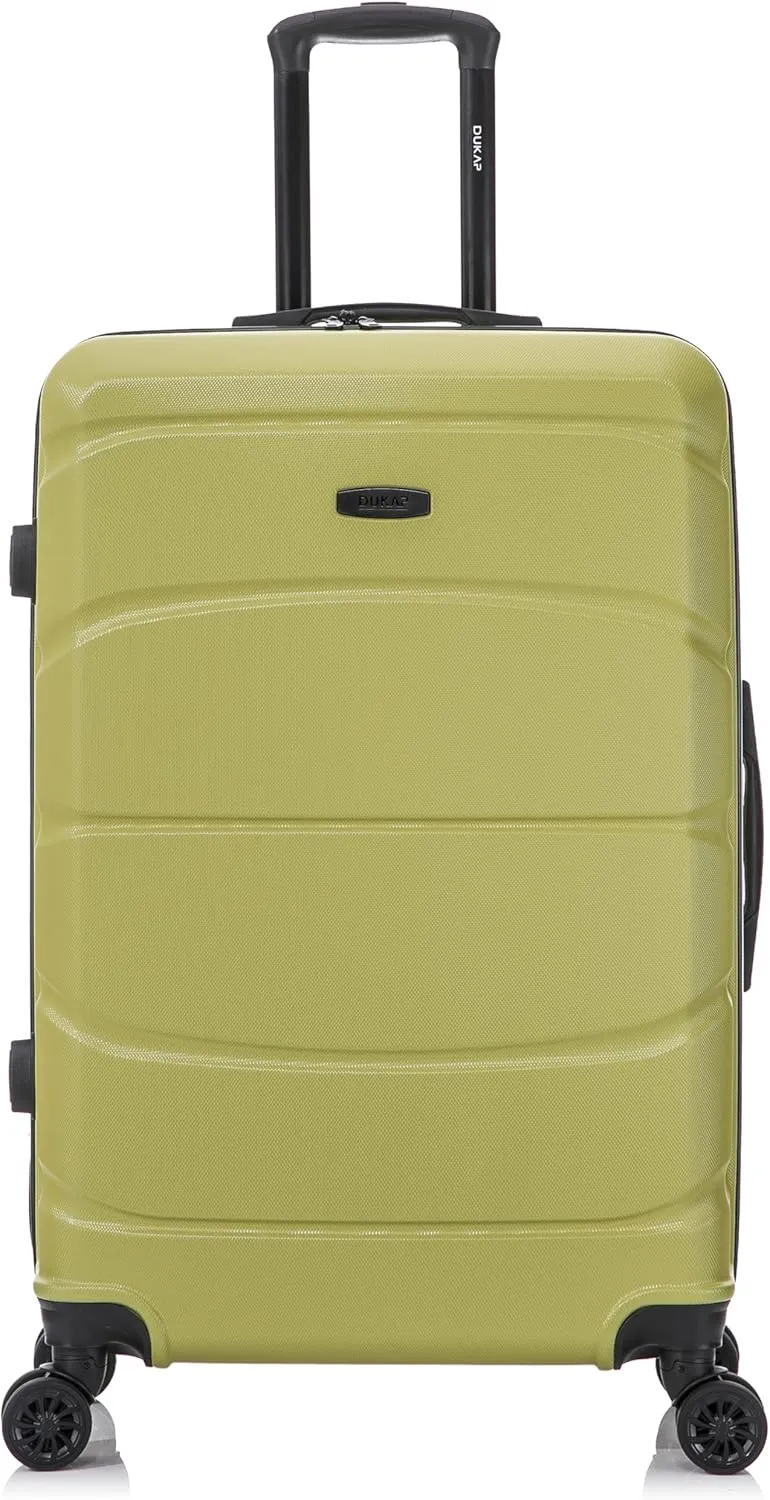 DUKAP SENSE Hardside Luggage with Spinner Wheels | 28 in Durable Lightweight Large Checked Suitcase for Travel | Zipper Clouser Suit Case with Gel Handles and Trolley | Green